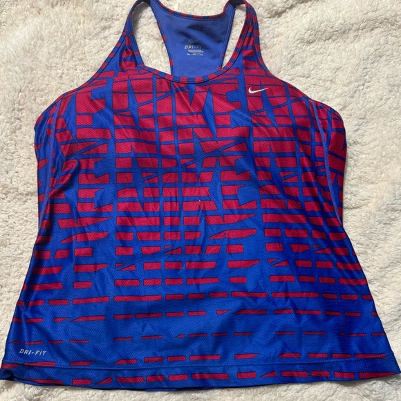Nike Dri-fit Razorback Top with built in Bra - Picture 1 of 2